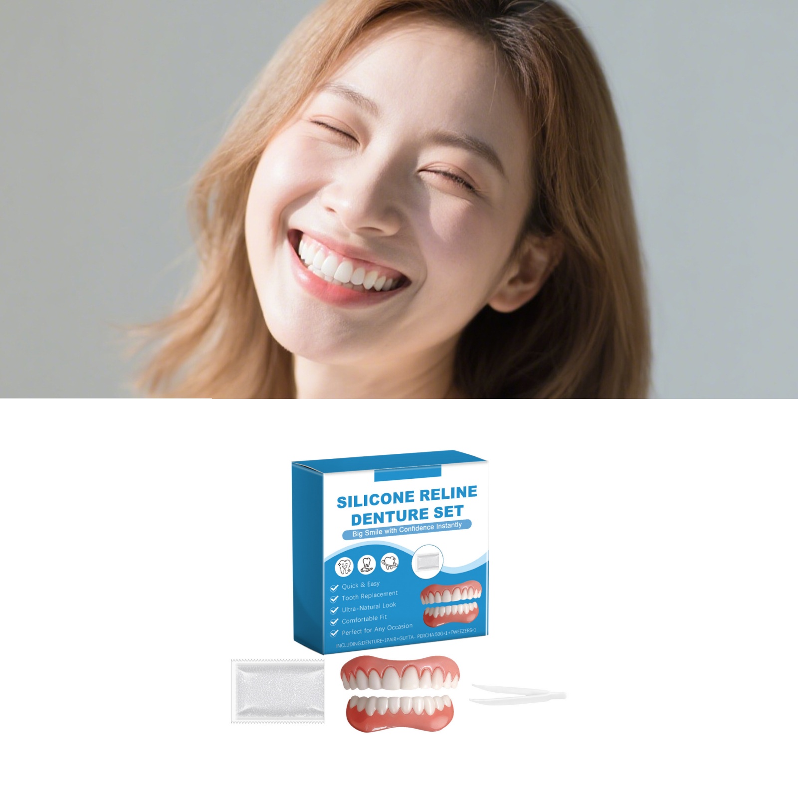 Full Cover Adhesive - 틀니 풀세트, 잇몸 위에 착용하는 키트,