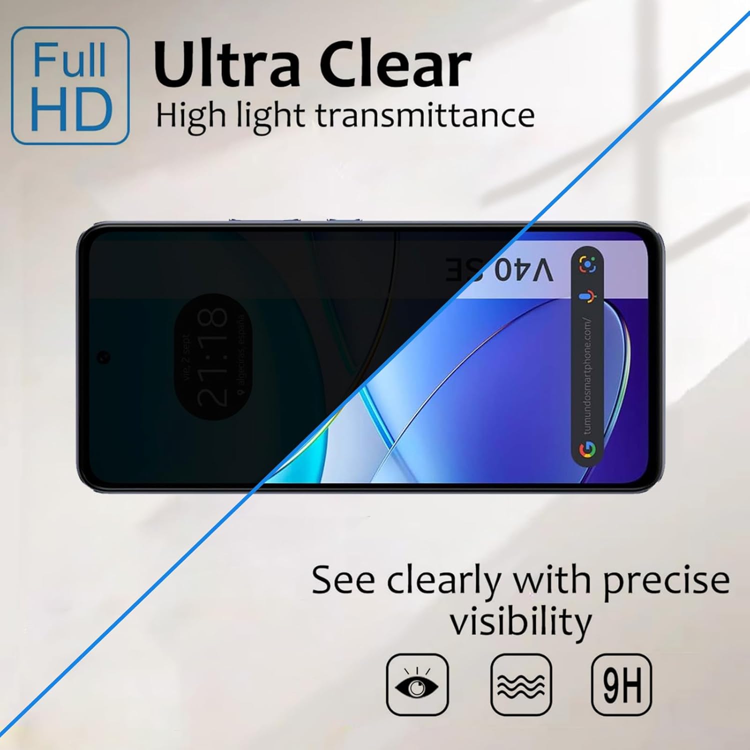 VIVO V40 SE용 스파이 방지 강화 유리 보호기  - Vivo V40 리뷰 및 가격